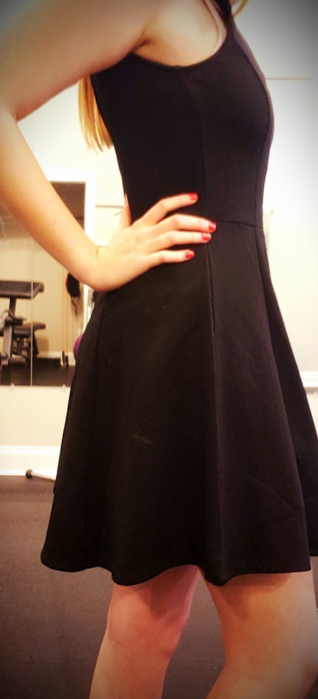 H&M Divided Open Back Black Skater Dress